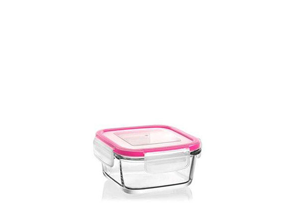 Lav Fresco 3-Piece Glass Food Storage Containers Set with Pink Locking Lids