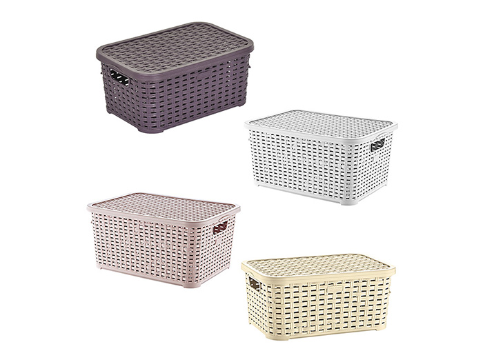 rattan-design-storage-basket-with-lid-5l-6-assorted-colours