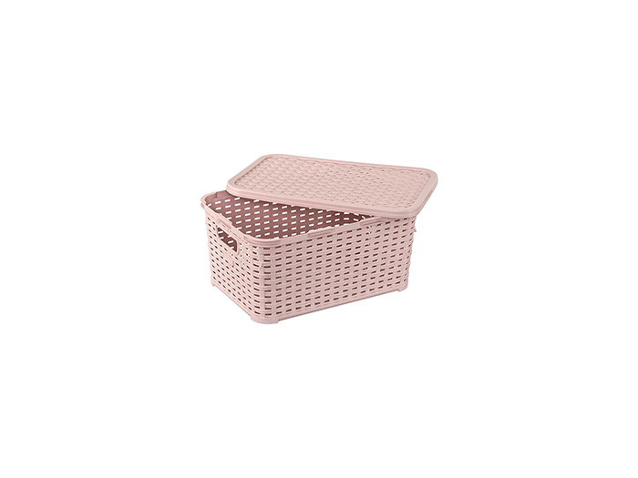 rattan-design-storage-basket-with-lid-13l-6-assorted-colours