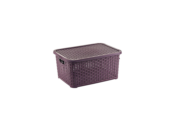 rattan-design-storage-basket-with-lid-18l-6-assorted-colours