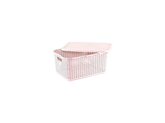 rattan-design-storage-basket-with-lid-18l-6-assorted-colours