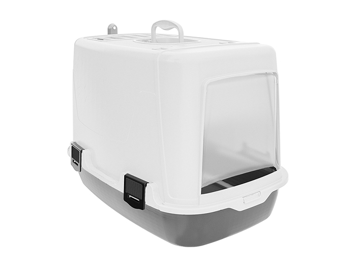 plastic-pet-closed-cat-litter-box-grey-white