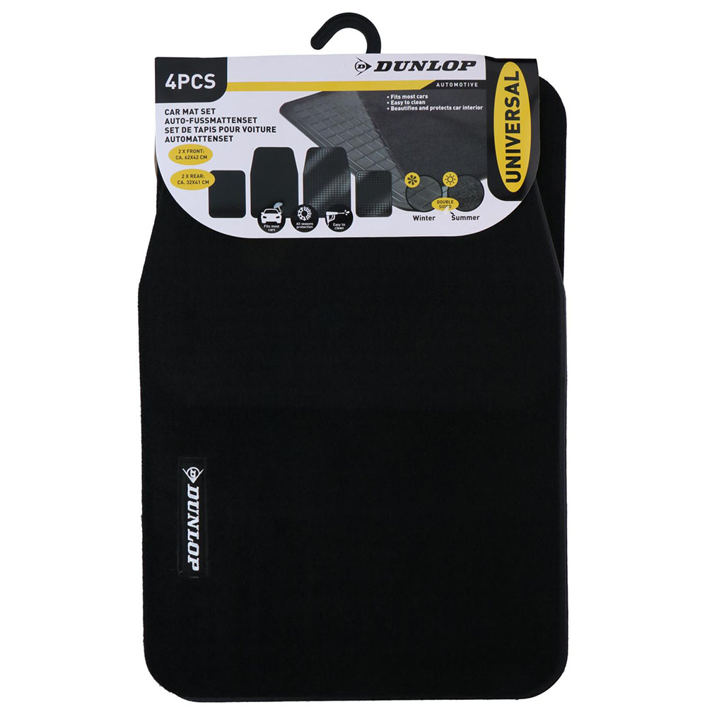 dunlop-double-face-car-mat-set-of-4-pieces-black