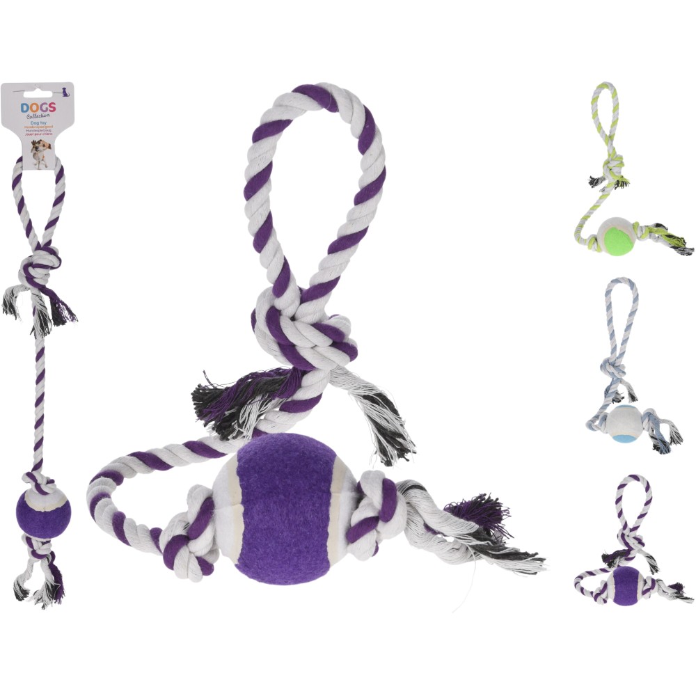 dogs-collection-dog-rope-toy-with-ball-52cm-3-assorted-colours