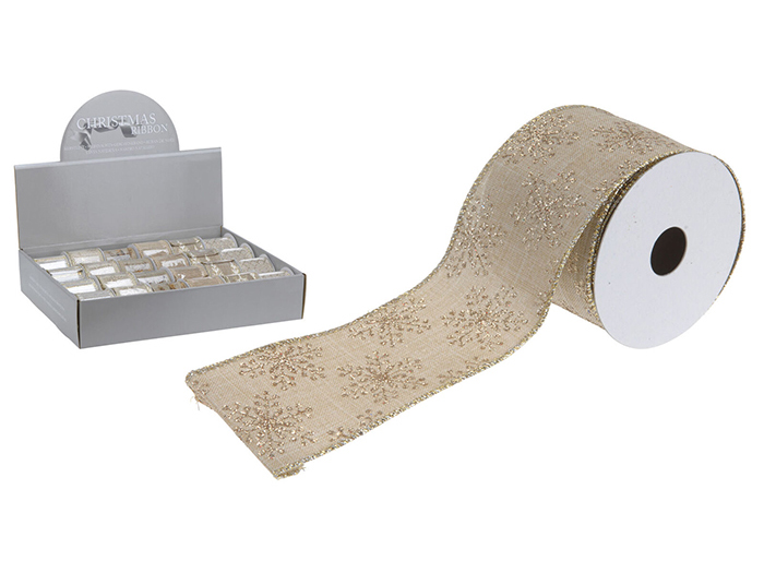 christmas-polyester-ivory-gold-ribbon-roll-270cm-x-4cm-6-assorted-designs