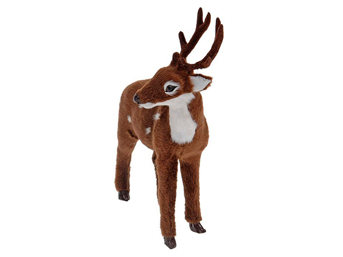 christmas-fuzzy-brown-deer-figurine-15cm-2-assorted-designs