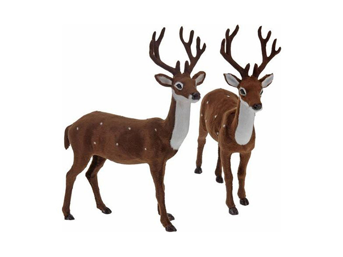 christmas-fuzz-deer-figurine-37cm-brown-2-assorted-designs