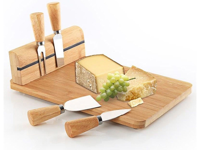 bamboo-magnetic-cheese-serving-board-with-4-knives-30cm-x-20cm