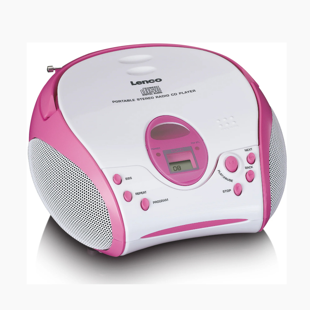 lenco-scd-24pk-portable-stereo-fm-radio-with-cd-player-pink