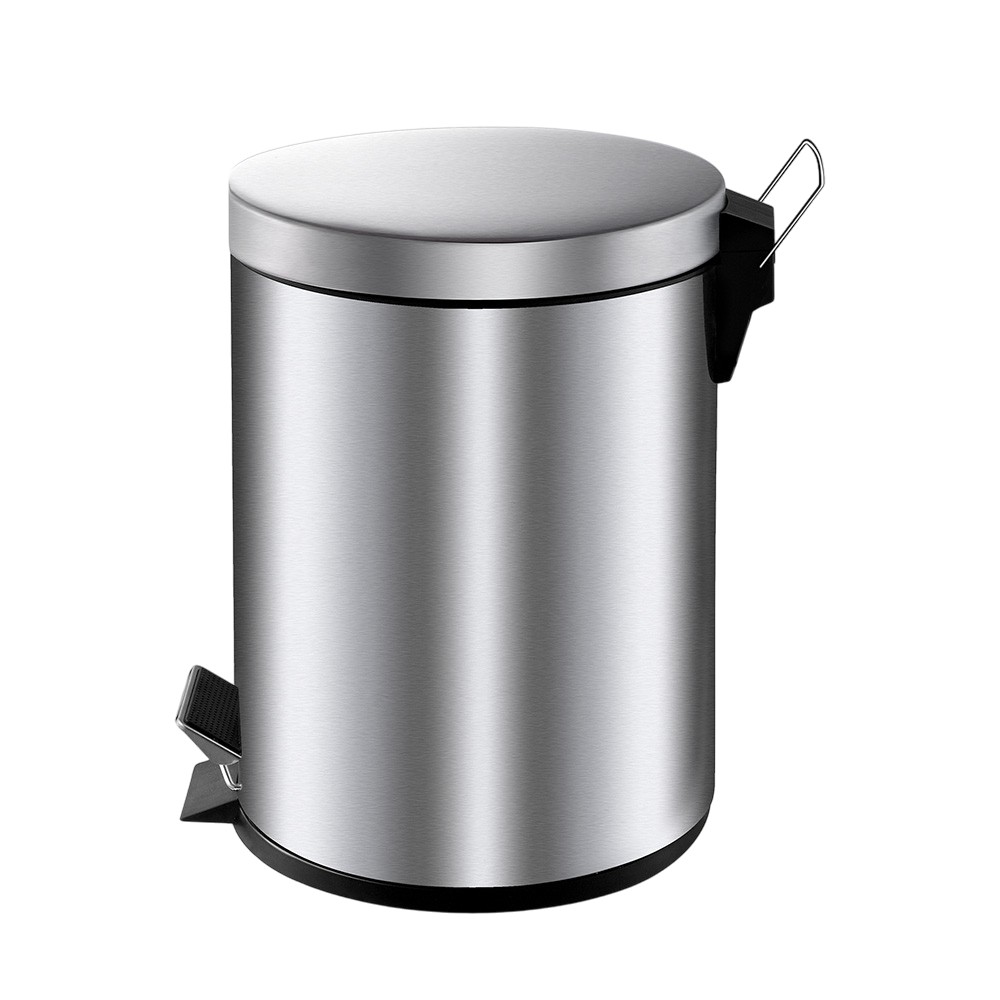 eko-waste-bin-with-pedal-inner-bucket-classic-matt-silver-5-l