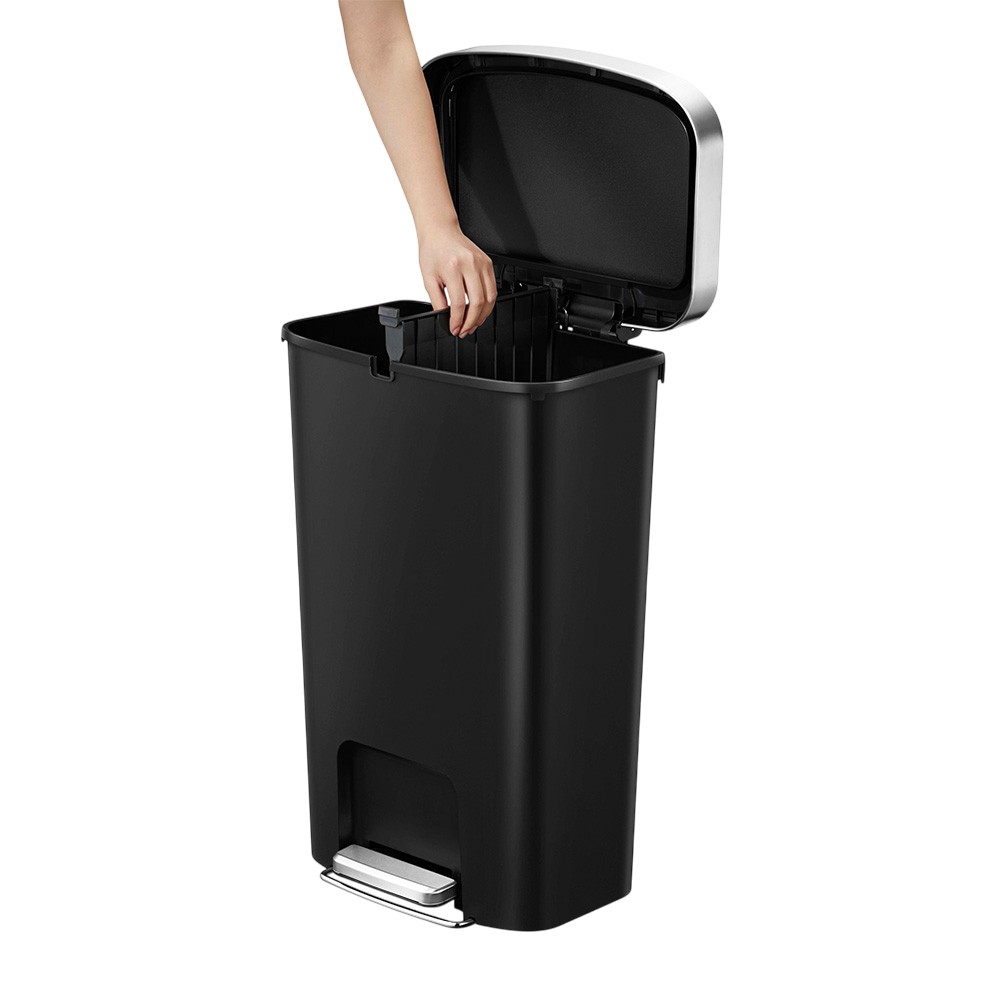 eko-waste-bin-with-pedal-inner-bucket-hana-matt-black-2-x-25-l