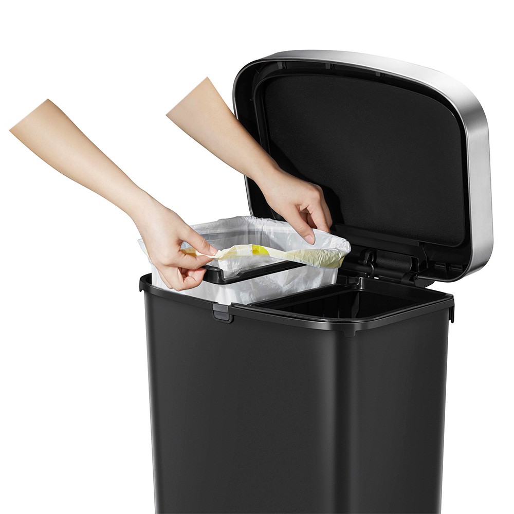 eko-waste-bin-with-pedal-inner-bucket-hana-matt-black-2-x-25-l