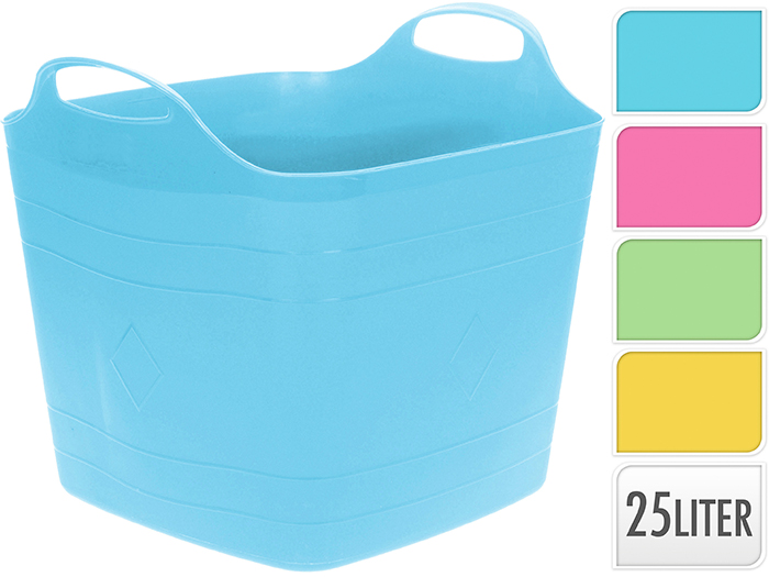 flexible-plastic-bucket-25l-square-4-assorted-colours-30cm-x-38cm