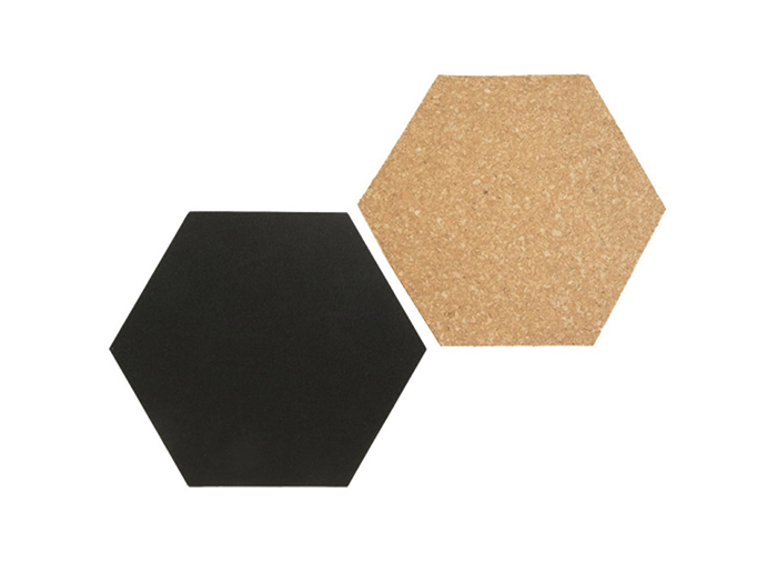 securit-hexagons-in-cork-and-black-chalk-board-set-with-velcro-strips-20cm-x-23-4cm