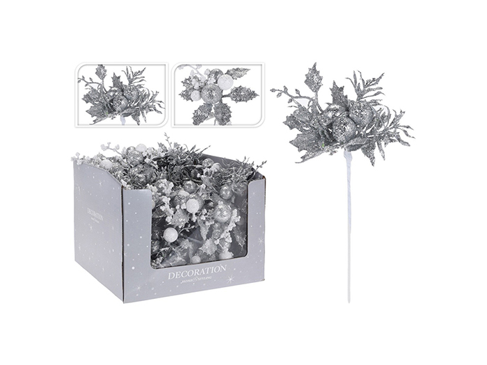 christmas-flower-on-pick-silver-20cm-2-assorted-designs