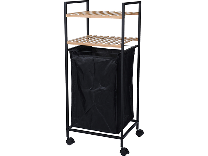 bamboo-and-metal-2-tier-storage-rack-with-fabric-laundry-bag