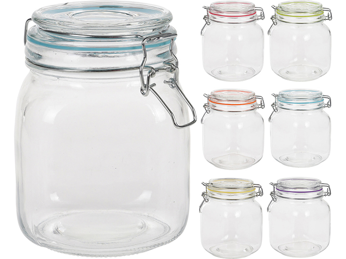 glass-storage-jar-with-locking-lid-1l-6-assorted-colours