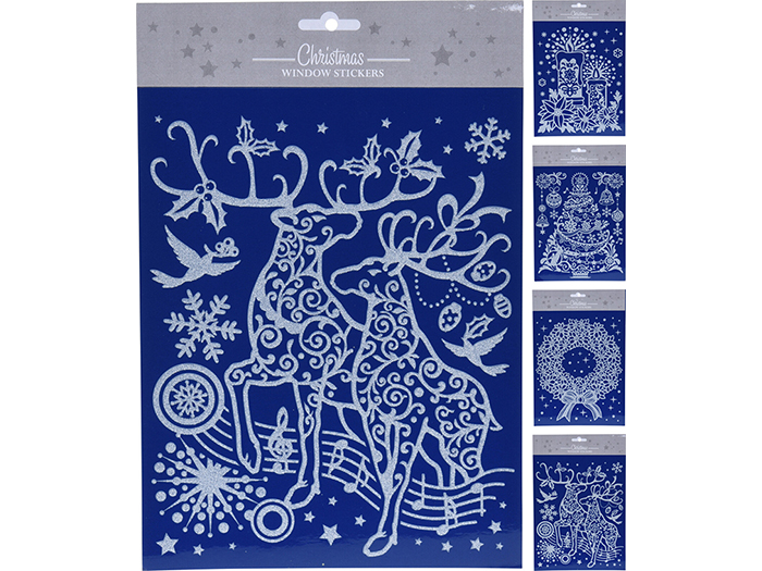christmas-window-sticker-blue-21cm-x-30cm-4-assorted-designs