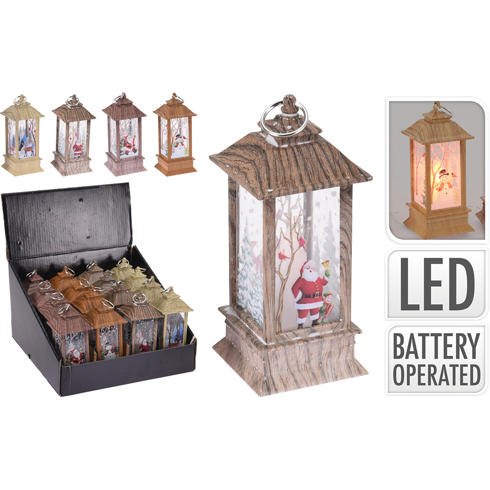 christmas-scene-led-wooden-lantern-13cm-4-assorted-colours