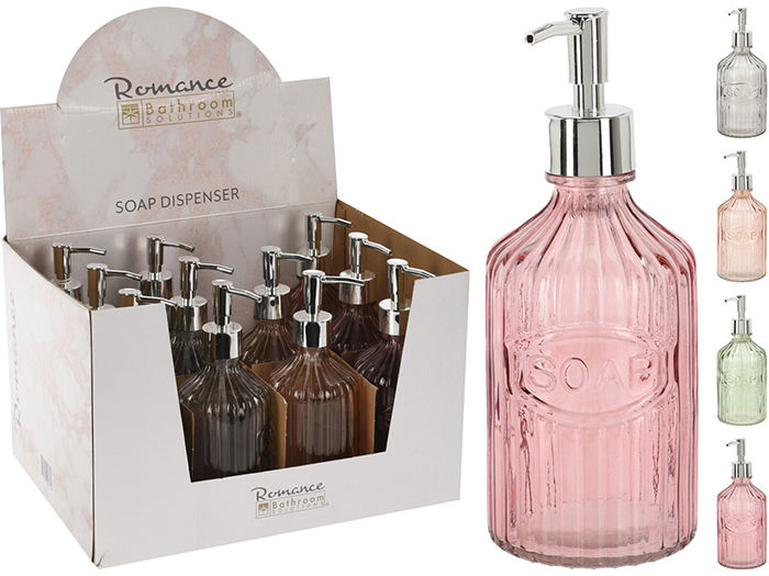romance-glass-liquid-soap-dispenser-300ml-4-assorted-colours
