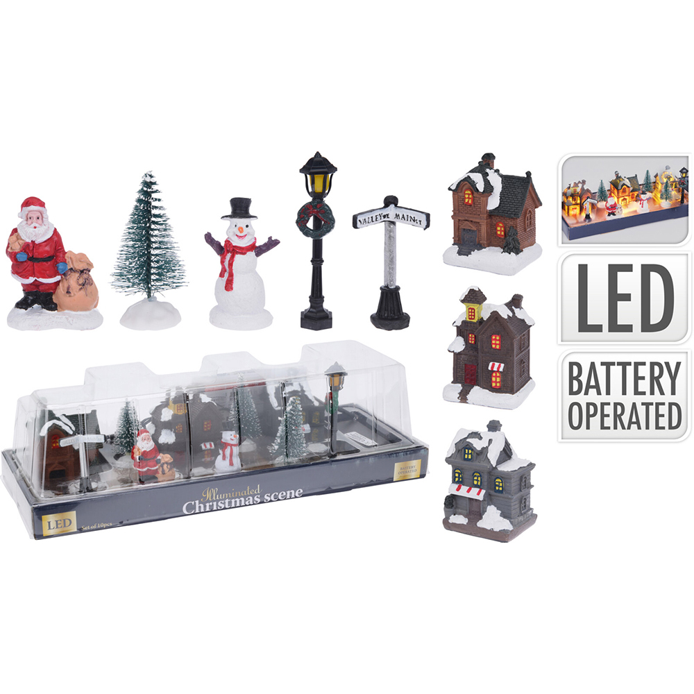 village-with-led-set-of-10-pieces
