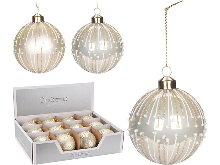 christmas-round-bauble-shiny-glitter-8cm-2-assorted-colours