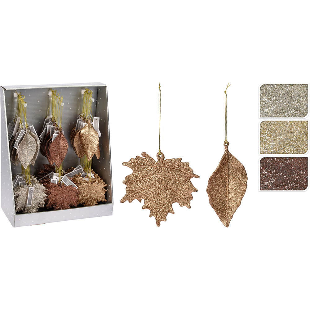 amber-leaf-shaped-hanging-decoration-13cm-2-assorted-designs