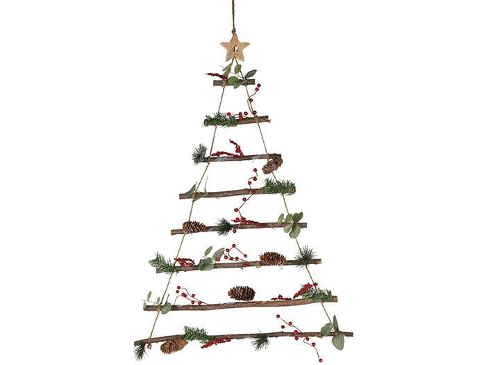 christmas-tree-shaped-ladder-with-artificial-berries-pine-cones