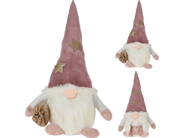 christmas-sitting-gnome-plushie-pink-45cm-2-assorted-designs