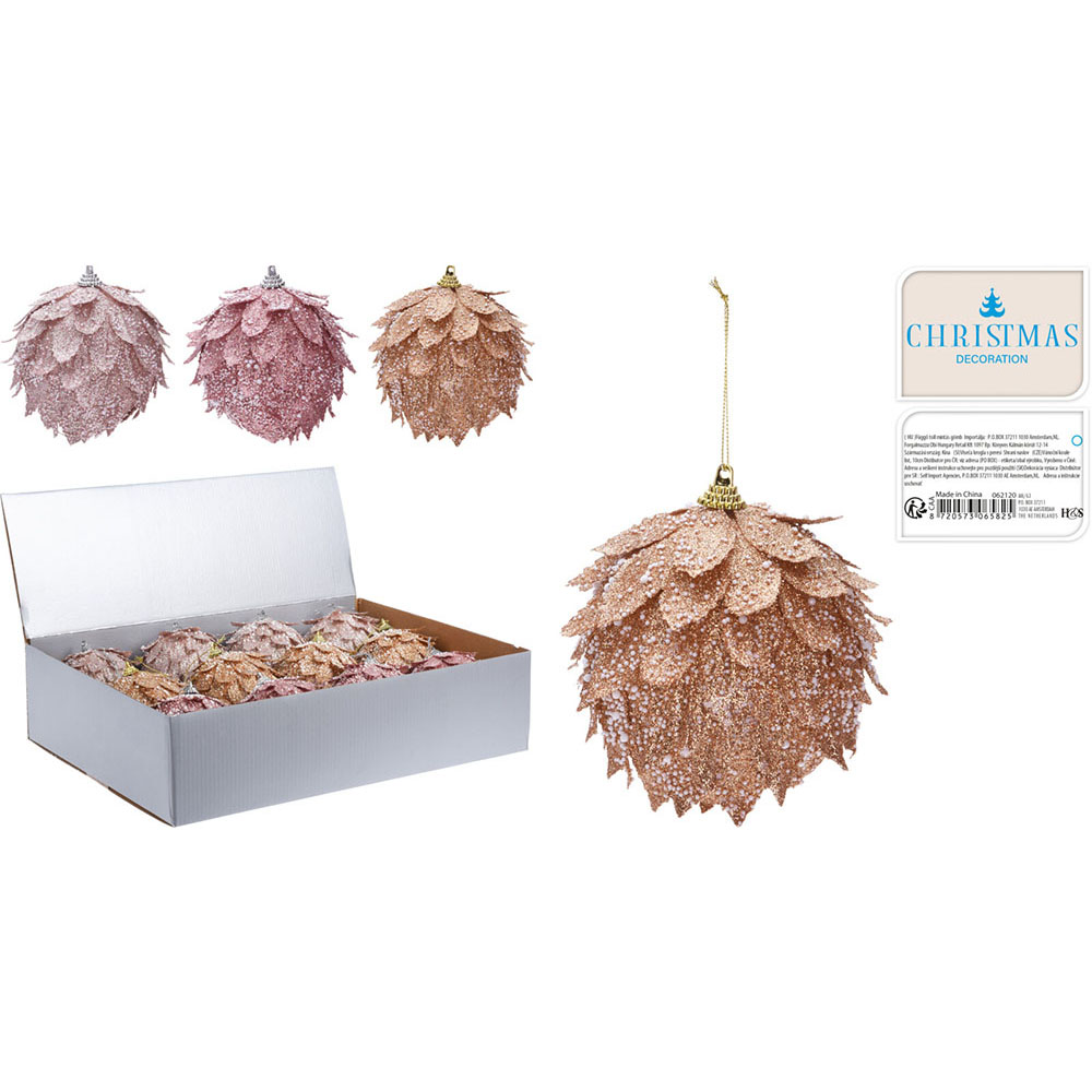 elegance-leaf-design-foam-christmas-ball-10cm-3-assorted-colours
