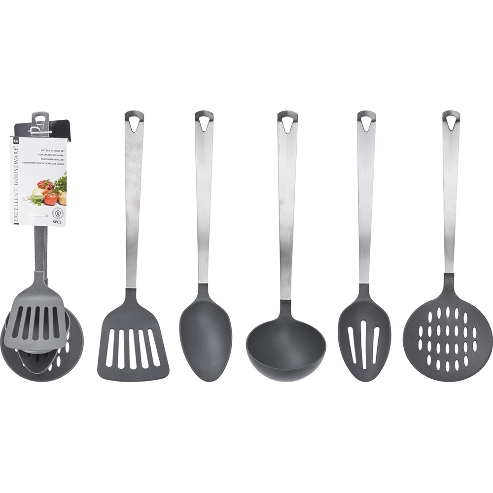excellent-houseware-nylon-and-stainless-steel-utensil-set-of-5-pieces
