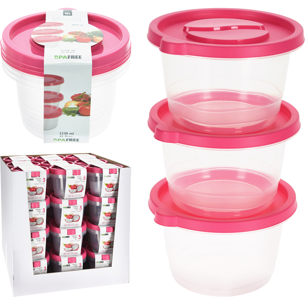 excellent-houseware-food-storage-boxes-pink-set-of-3-pieces