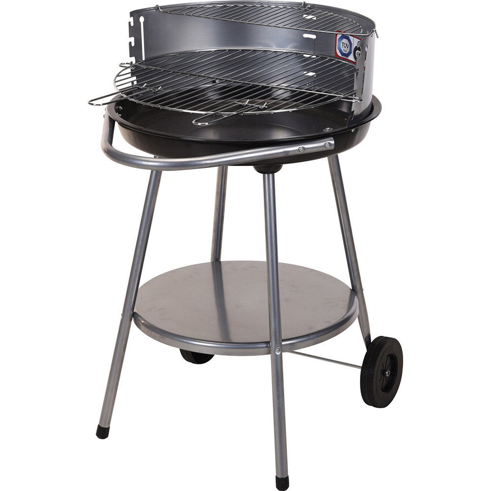 enamel-coated-metal-half-round-charcoal-bbq-on-wheels-black-82cm