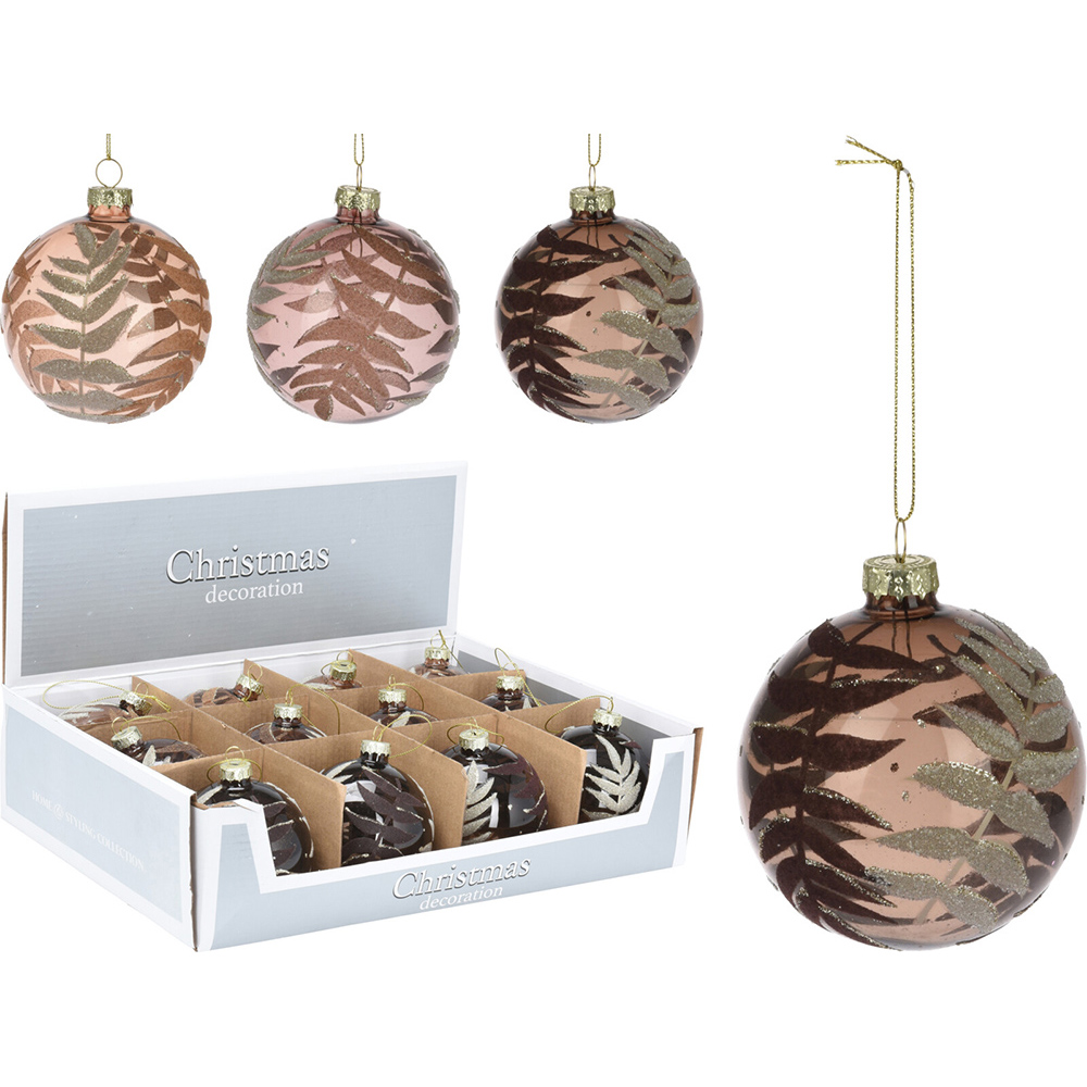 leaf-decoration-glass-christmas-ball-8cm-3-assorted-colours