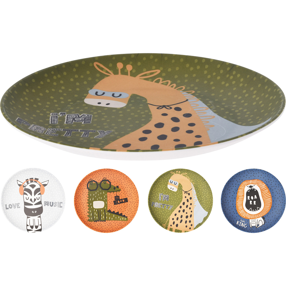 animal-design-melamine-plate-for-children-21cm-4-assorted-designs