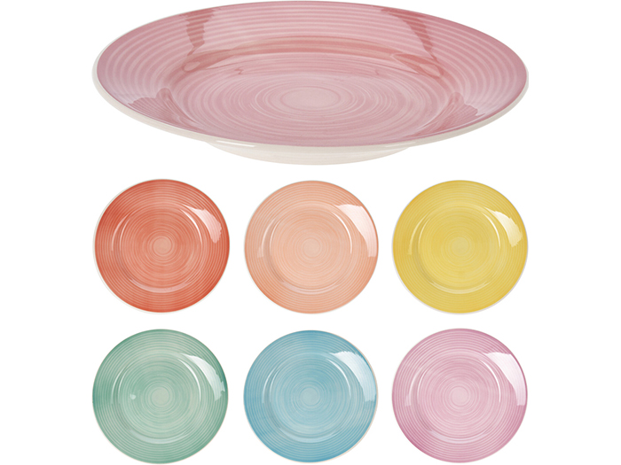 stoneware-dessert-plate-26cm-6-assorted-colours