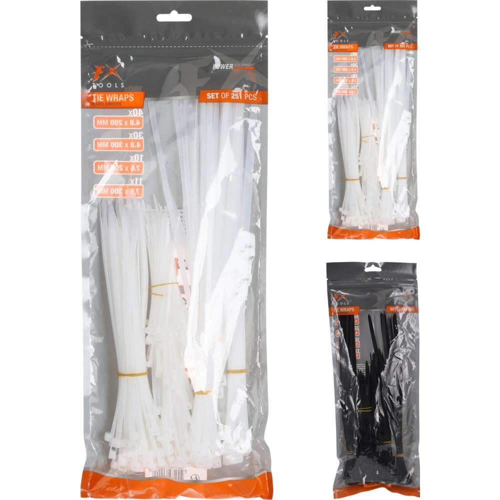 fx-tools-nylon-cable-tie-set-of-251-pieces-2-assorted-colours