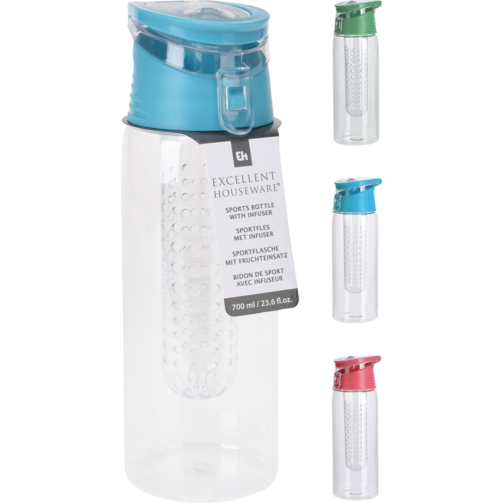 excellent-houseware-plastic-sports-bottle-with-infuser-700ml-3-assorted-colours