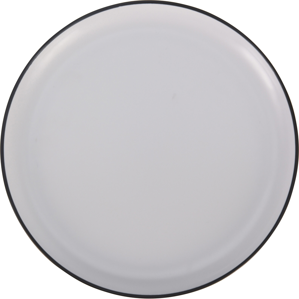 melamine-plate-white-colour-with-black-line-on-top-25-cm
