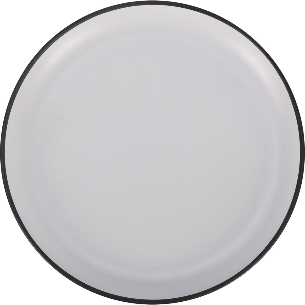 melamine-plate-white-colour-with-black-line-on-top-21cm