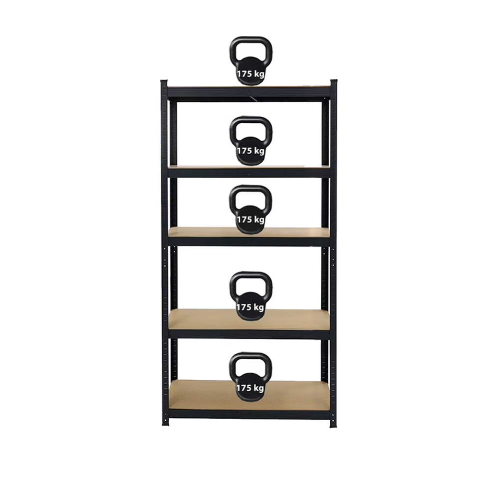 metal-wood-5-shelves-storage-rack-black-90cm-x-180cm