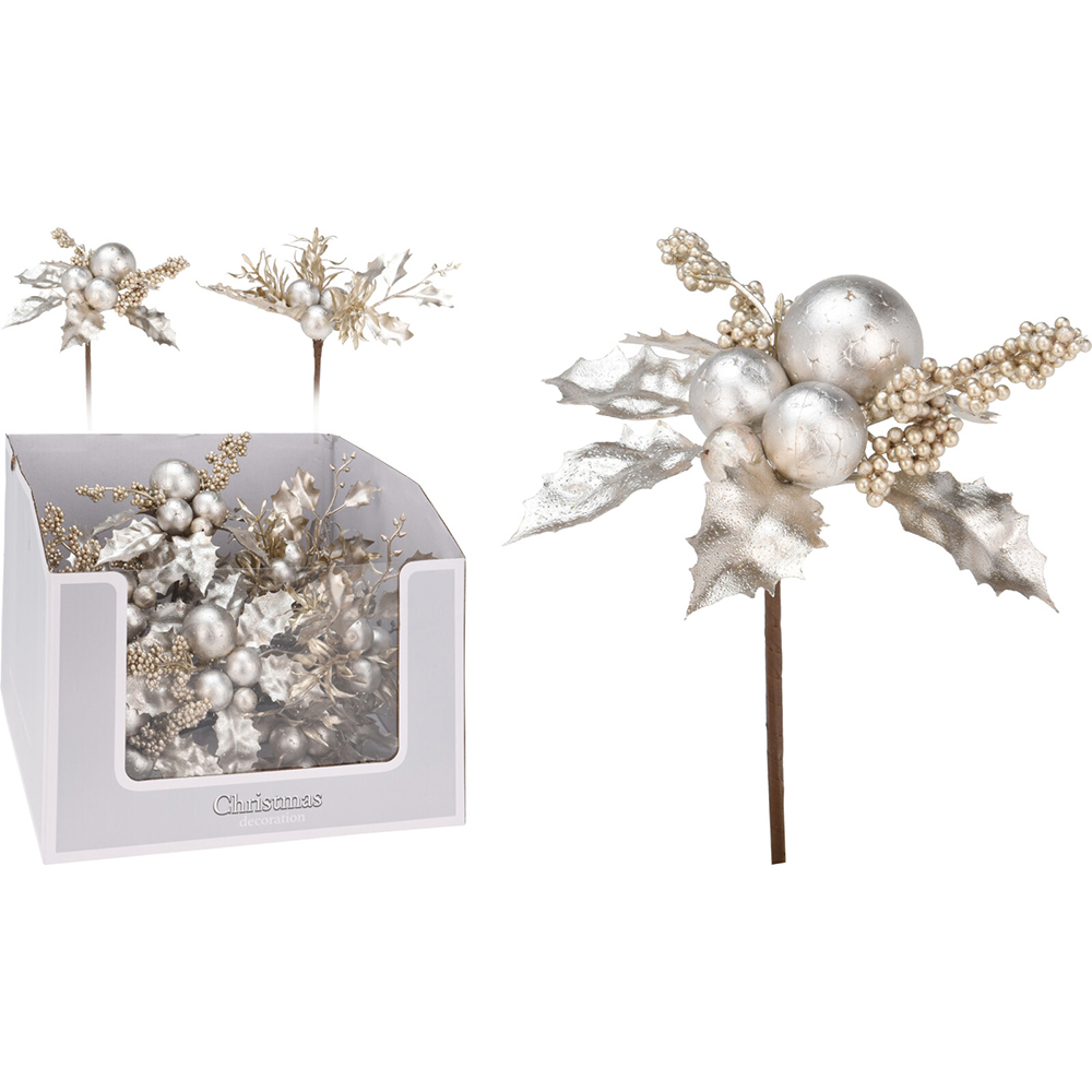christmas-artificial-flower-on-pick-champagne-20cm-2-assorted-designs