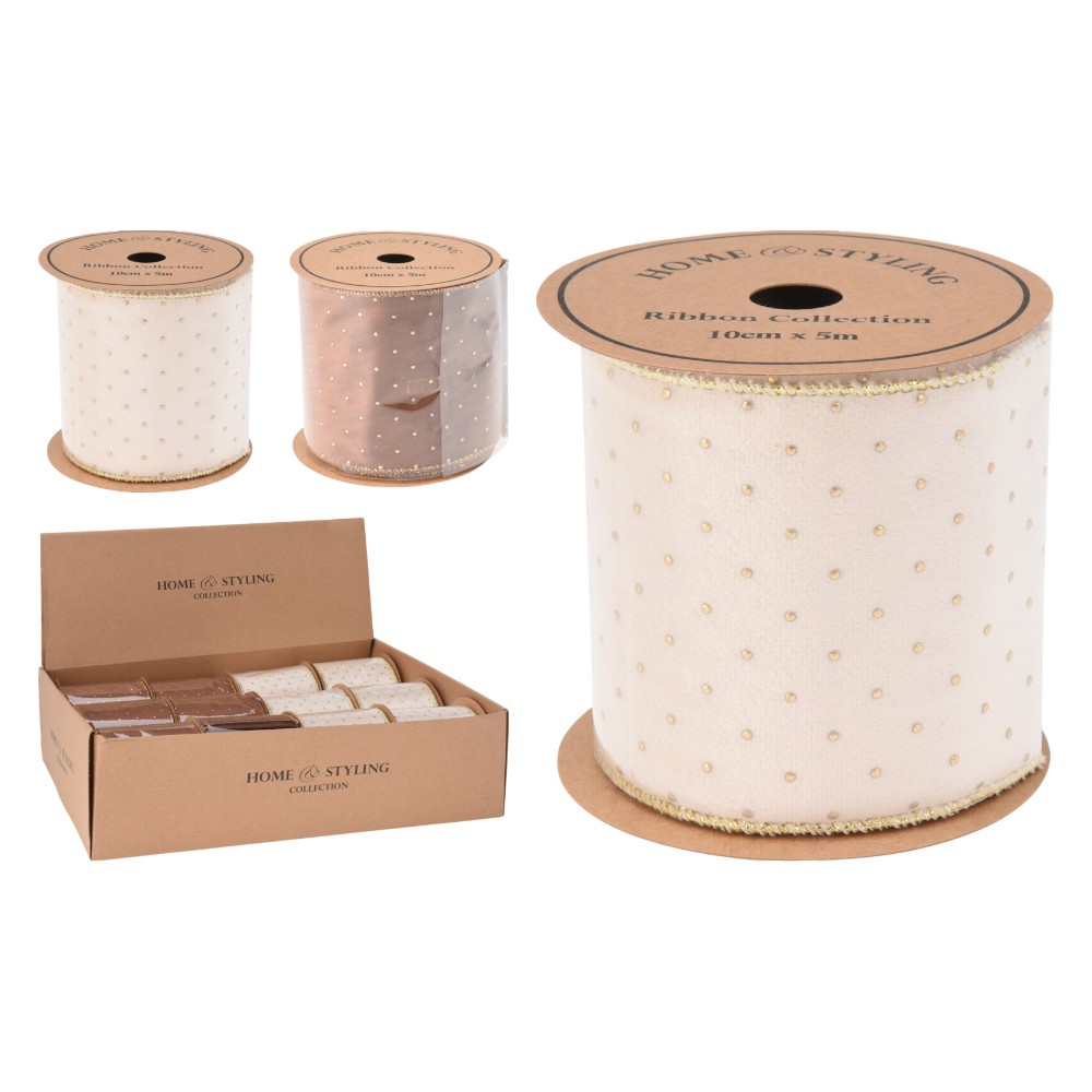 christmas-ribbon-textile-velvet-with-golden-dots-5-cm-x-100-cm-2-assorted-colours