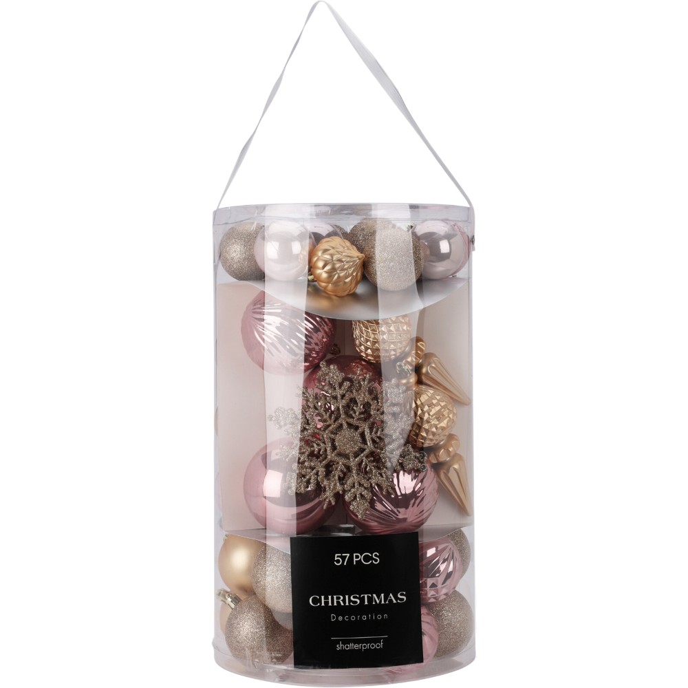 christmas-baubles-set-of-57-pcs-plastic-pastel-purple-and-gold-mix-shapes