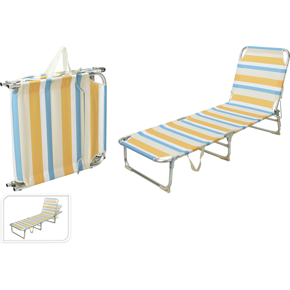 aluminium-folding-sun-bed-yellow-blue-stripes