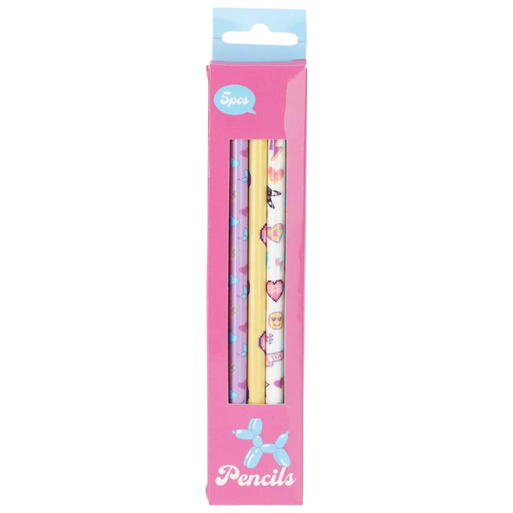 butterfly-hb-pencils-with-erasers-set-of-5