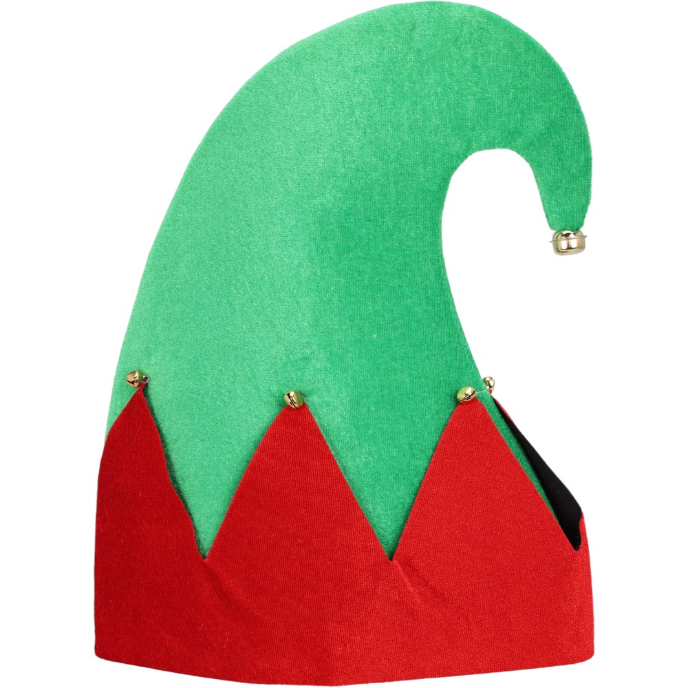christmas-hat-elf-with-bells-red-and-green-32-cm-2-assorted-designs