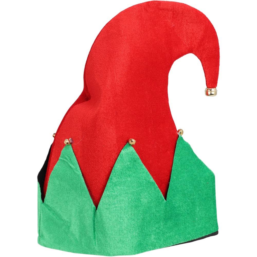 christmas-hat-elf-with-bells-red-and-green-32-cm-2-assorted-designs