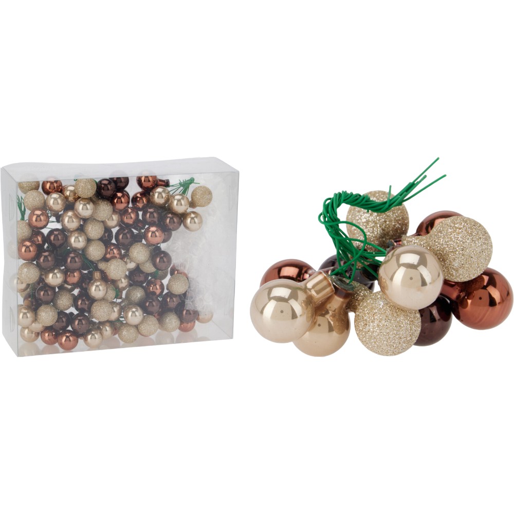 christmas-baubles-round-cluster-of-balls-on-wire-brown-and-champagne-mix-2-cm