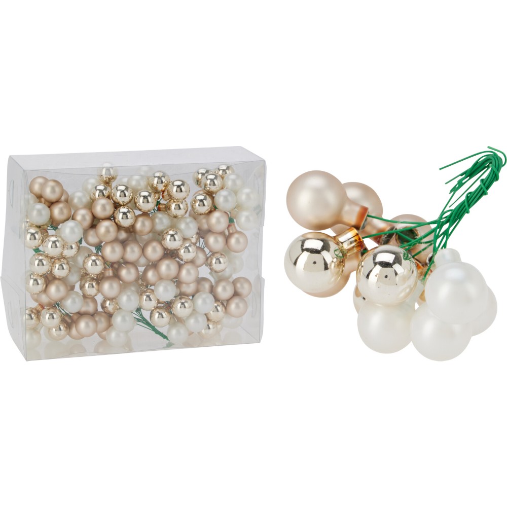 christmas-baubles-round-cluster-of-balls-on-wire-white-and-champagne-mix-2-cm